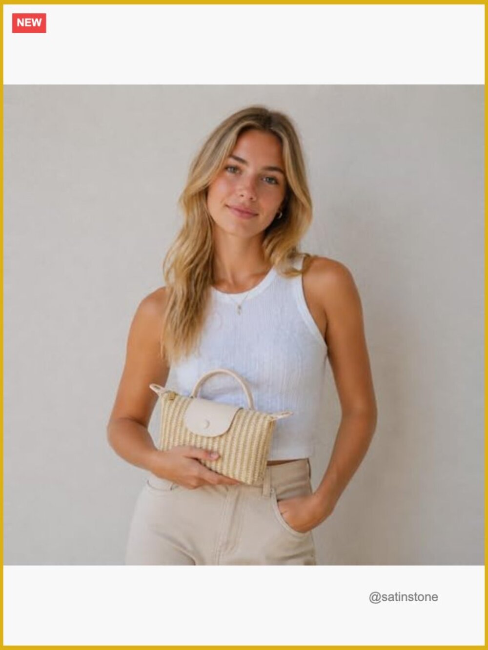 Mini Straw Crossbody Bag with Top Handle - Summer Beach Purse - Picture 2 of 7